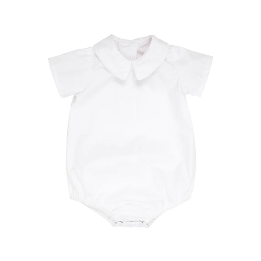 Peter Pan Collar Short Sleeve Woven Onesie