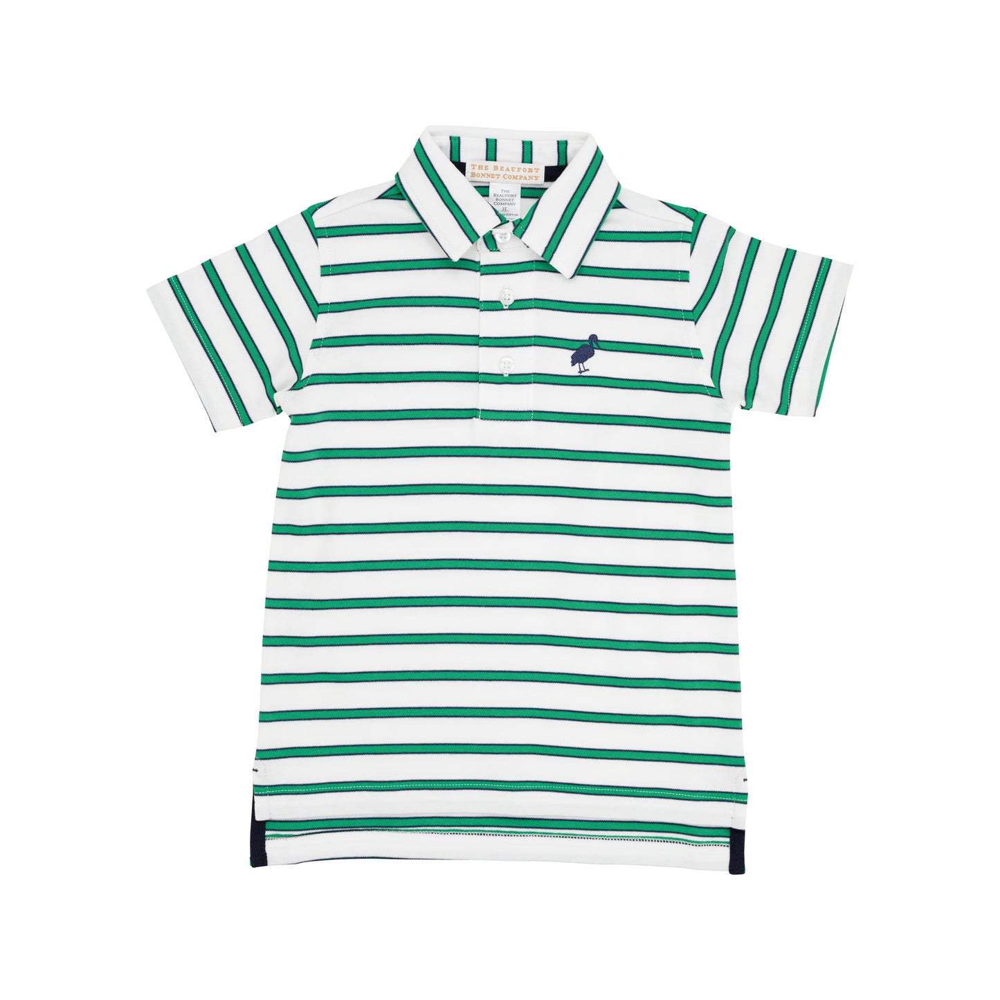 Prim and Proper Polo Short Sleeve - Worth Avenue White, Nantucket Navy, And Kiawah Kelly Green Stripe