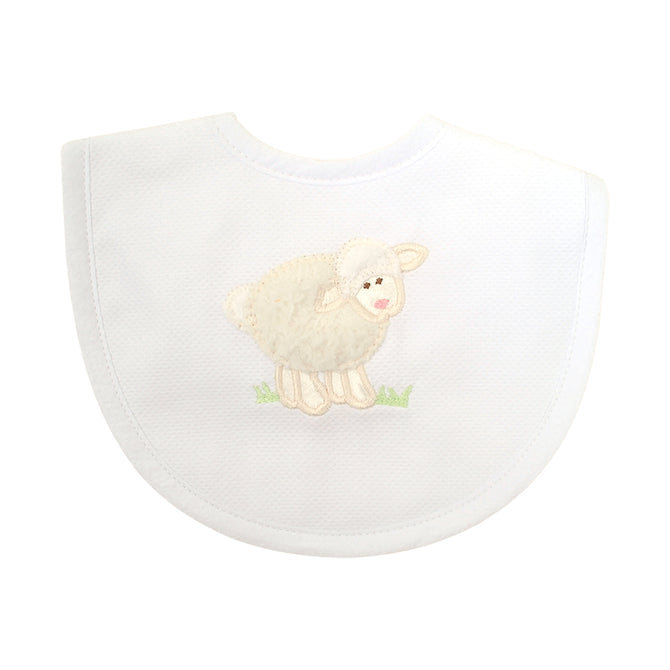 WHITE LAMB MEDIUM BIB