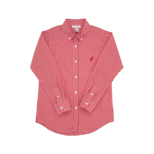 Dean's List Dress Shirt -Richmond Red Mini Gingham