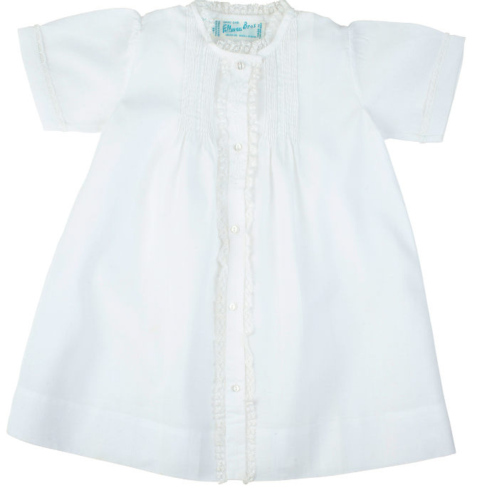 Girls Lace Folded Daygown - White