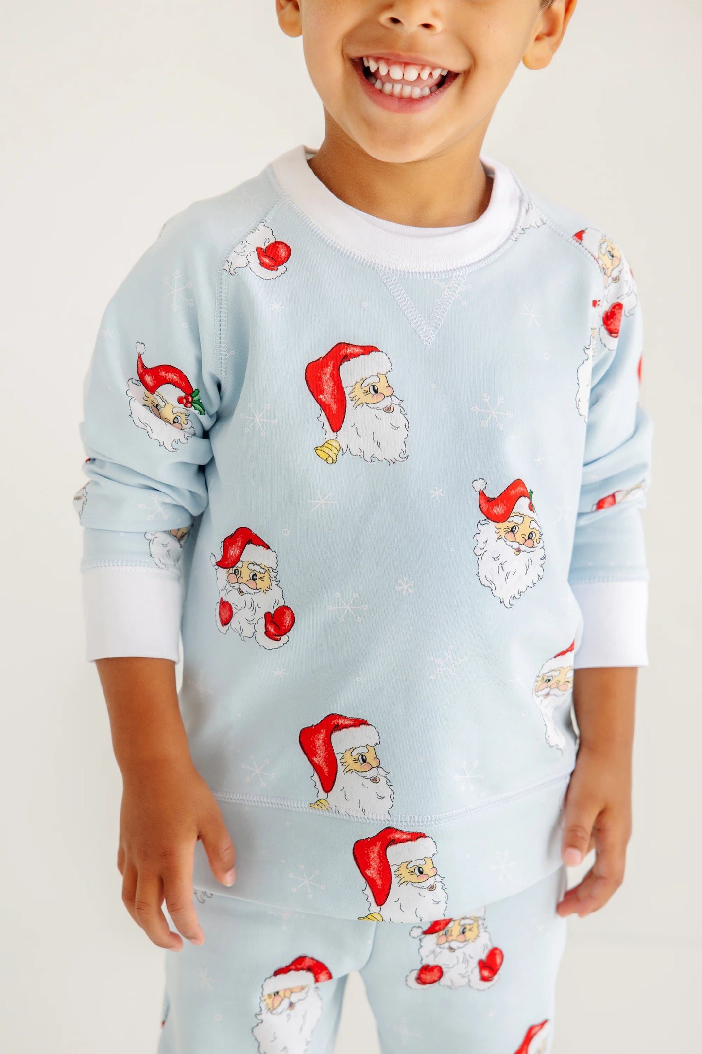 Cassidy Comfy Crewneck (Unisex) - Dear Santa (Buckhead Blue) with Worth Avenue White