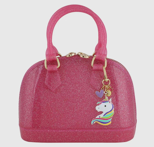 Cate Kids Jelly Purse - Hot Pink Sparkle: Unicorns Edition