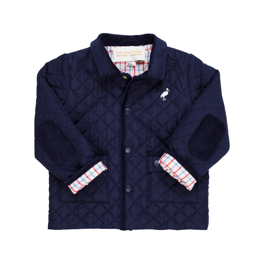 Caldwell Quilted Coat - Nantucket Navy with Palmetto Pearl Stork