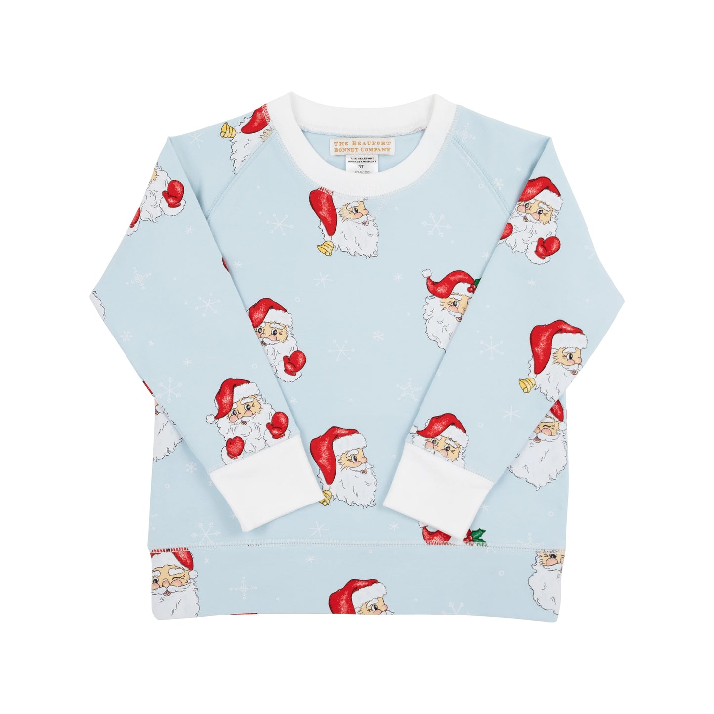 Cassidy Comfy Crewneck (Unisex) - Dear Santa (Buckhead Blue) with Worth Avenue White