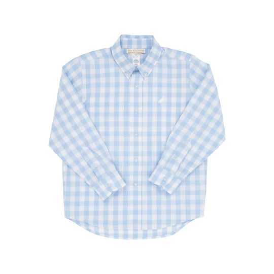 Dean's List Dress Shirt - Beale Street Blue Check with Worth Avenue White