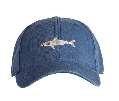 Kids Great White Shark Baseball Hat - Navy