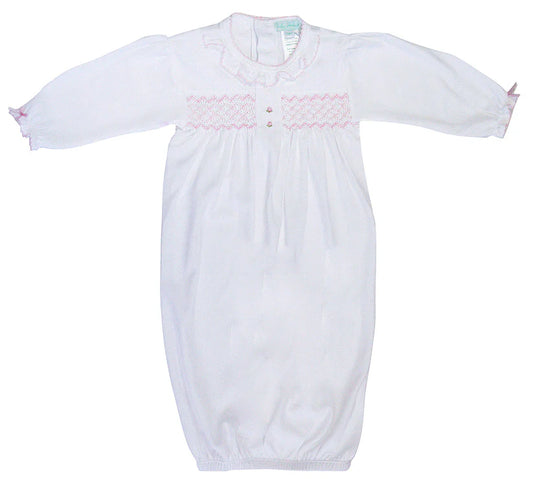 Baby Girl's White Hand Smocked Gown