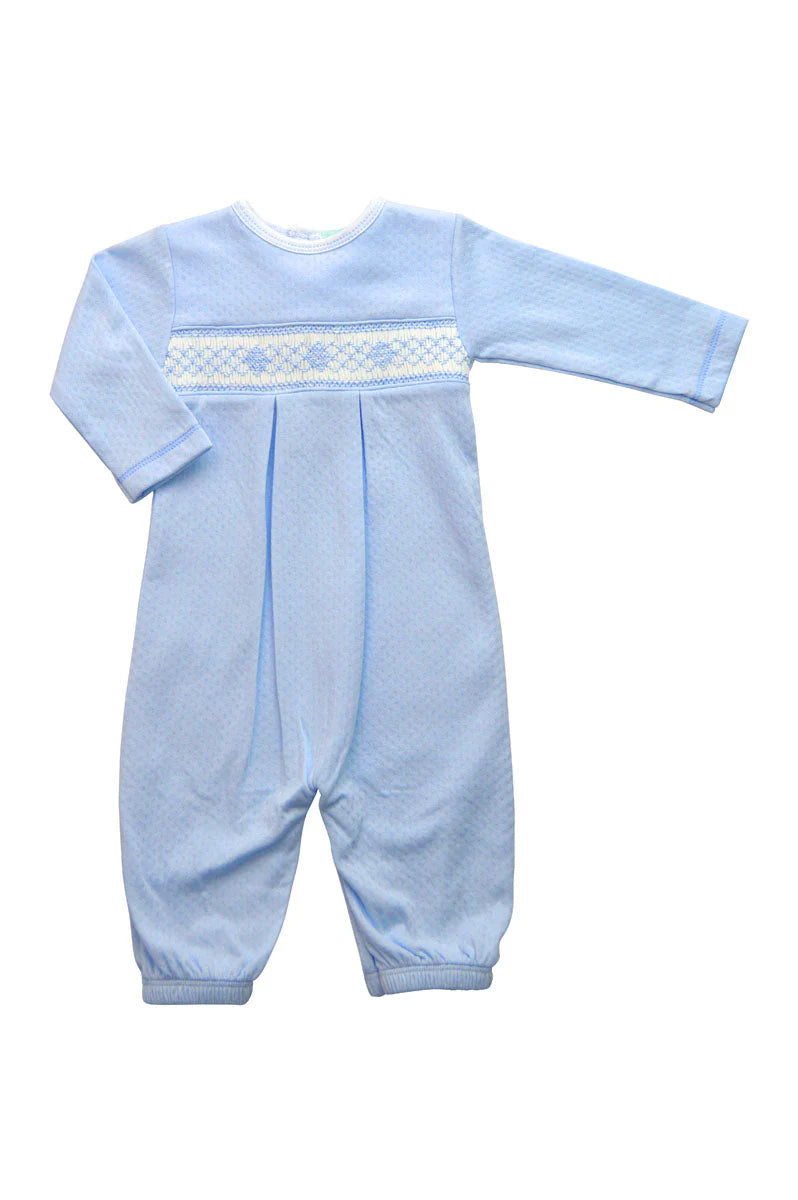 Baby Boy's Blue Jacquard Smocked Converter