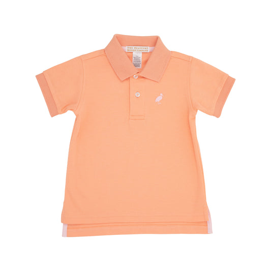 Prim & Proper Polo - Seashore Sherbet with Palm Beach Pink Stork