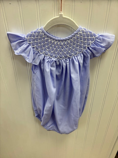 Catherine Pearl Lavender Smocked Bubble