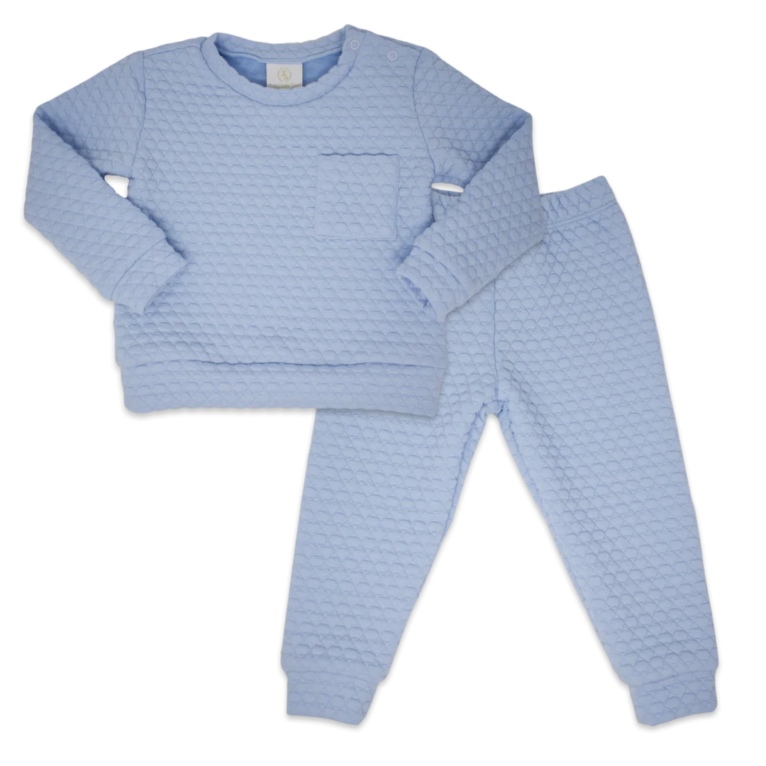 QUILTED SWEATSUIT - ALL BLUE