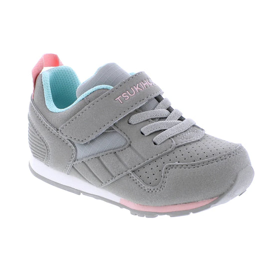 Tsukihoshi Shoes - Racer Gray and Pink  7.0 to 13.0 Toddler