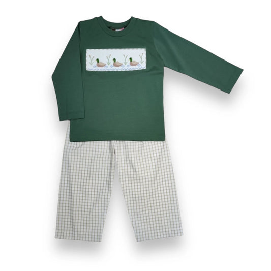 Banana Split Mallard Duck Smocked Pant Set