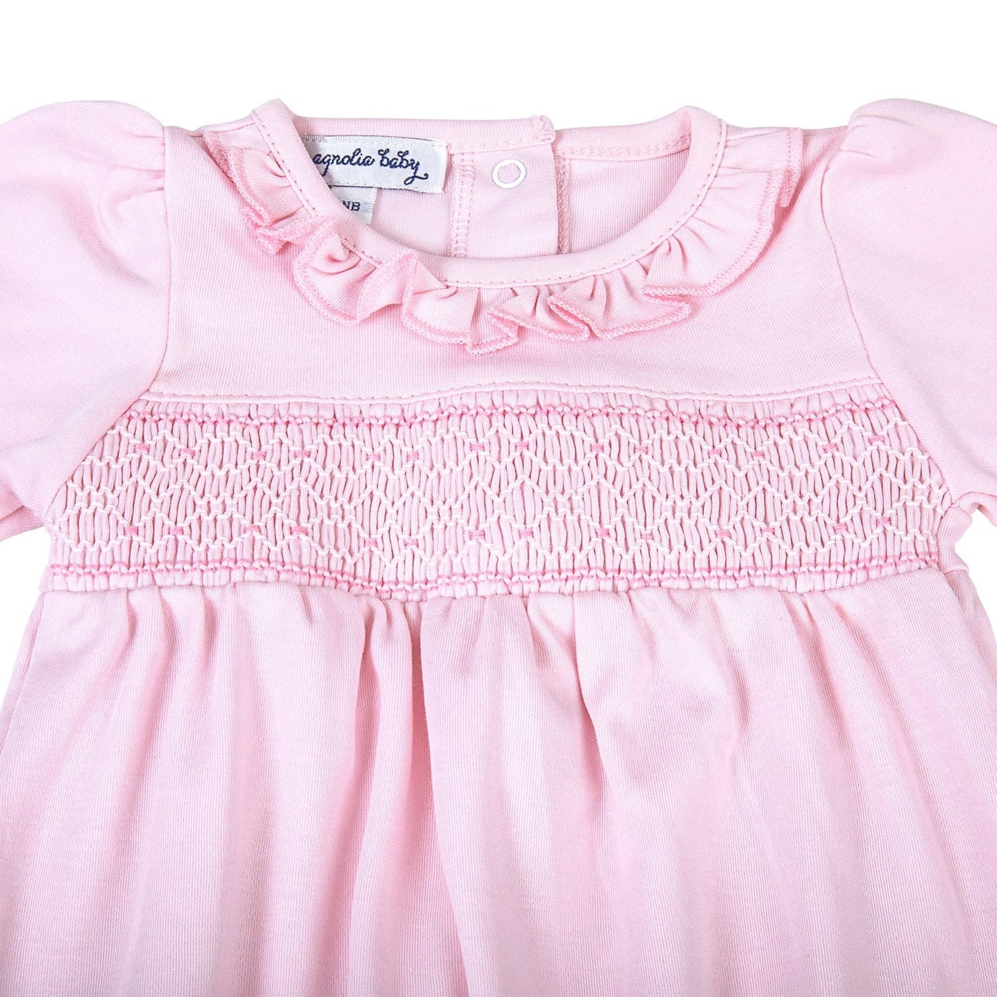 Pink Smocked Gathered Gown - Pink