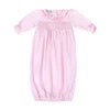 Pink Smocked Gathered Gown - Pink