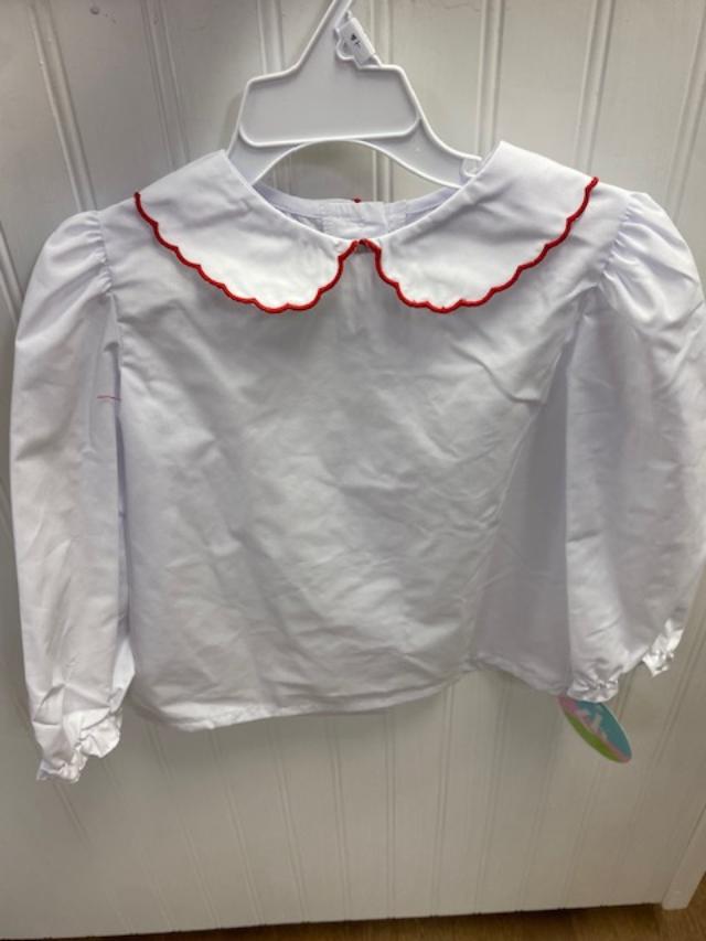 Kendall Collar Blouse Short Sleeve White Broadcloth